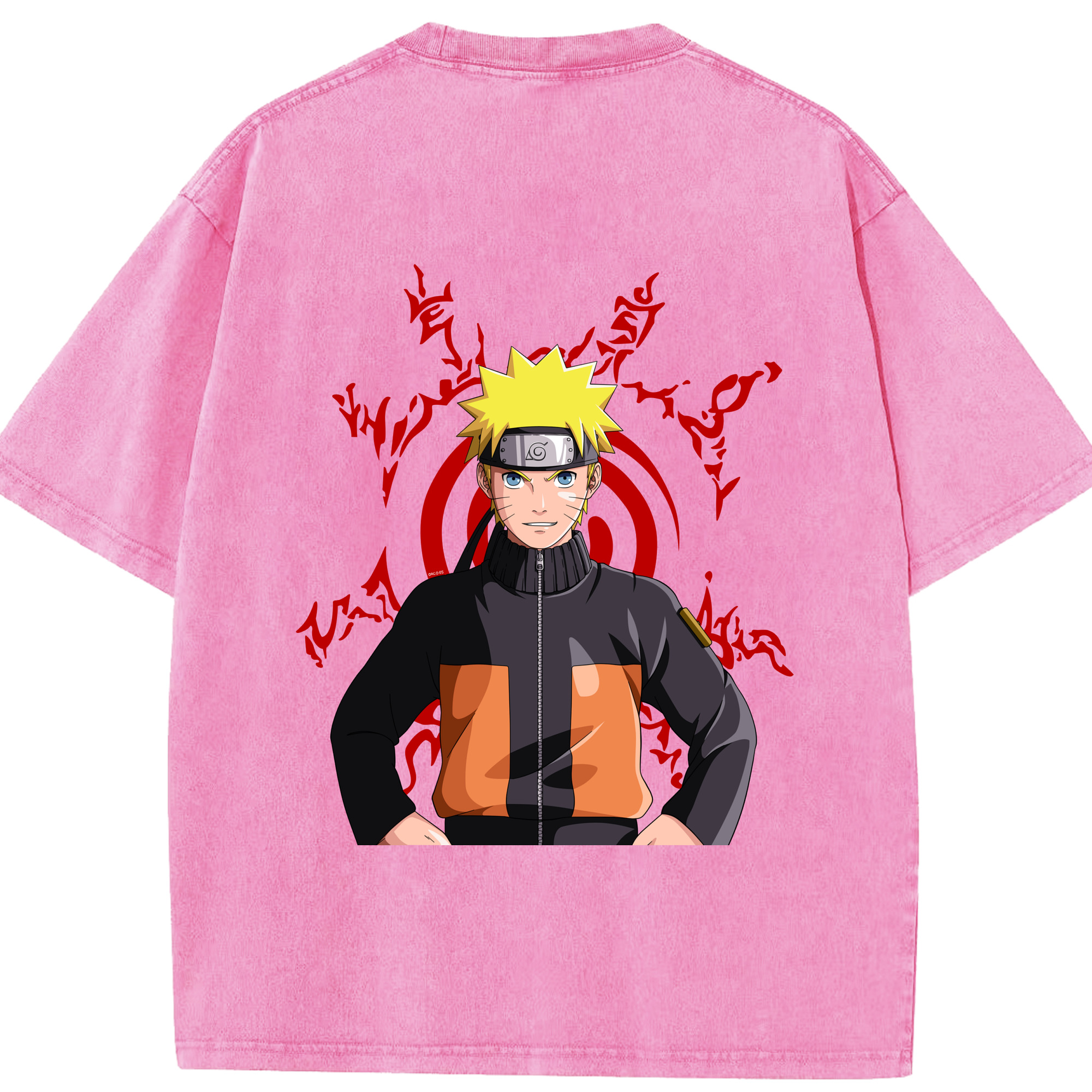 （画像用） NARUTO -ナルト- うずまき ナルト Uzumaki Naruto 綿100% ヴィンテージ風 半袖Tシャツ（背面プリント）